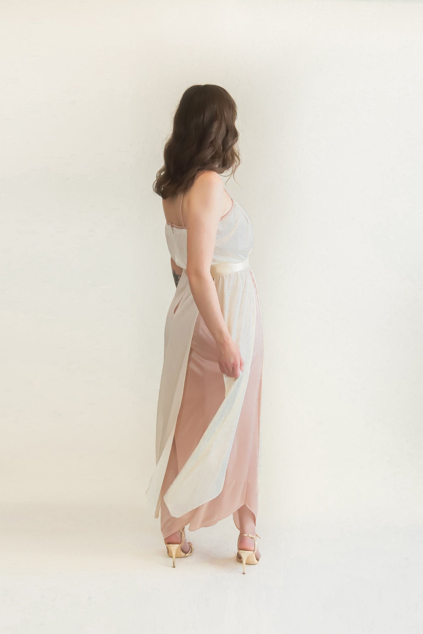 Joseph Magnin 70's Rose & White Dress - The Kit Vintage