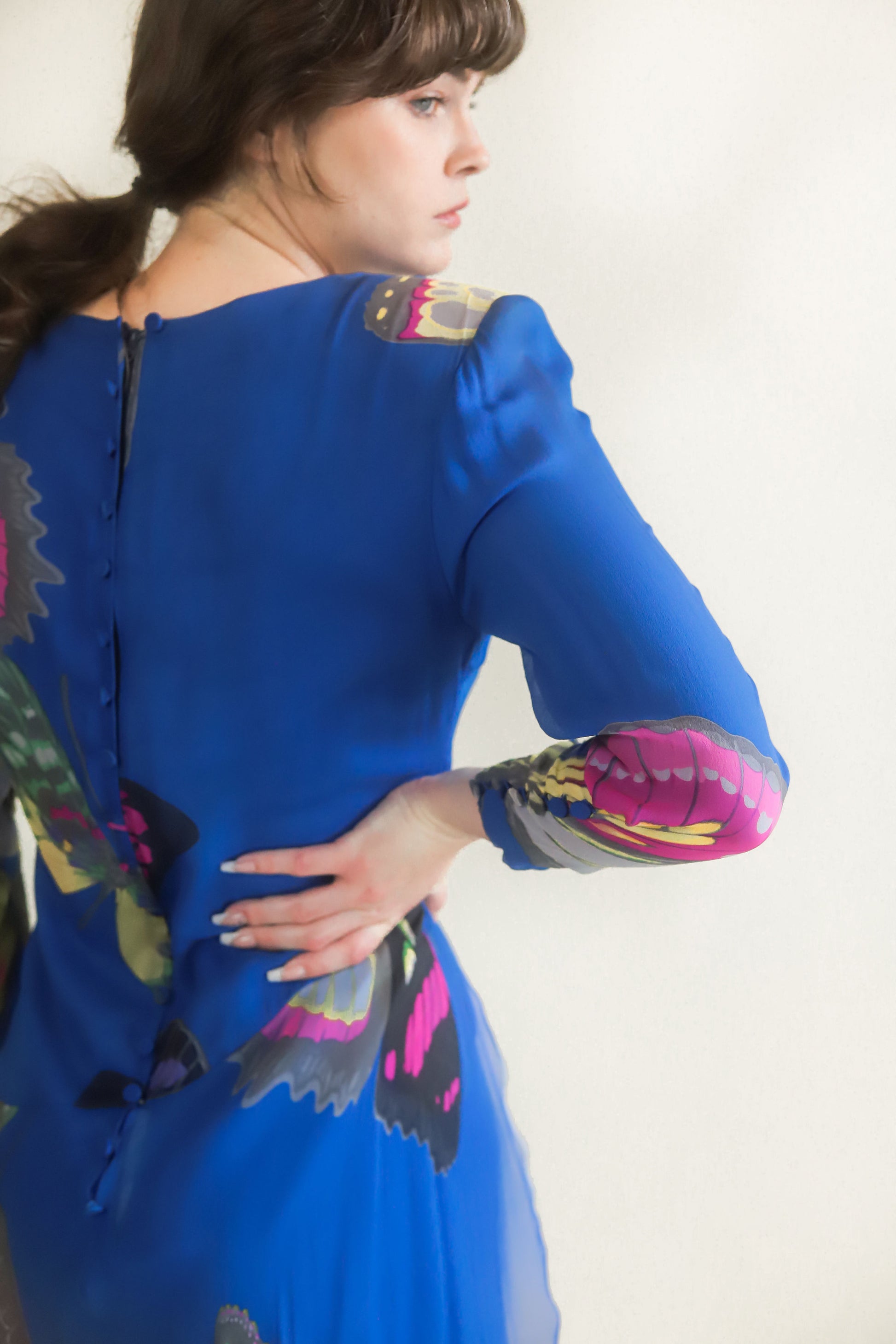Hanae Mori Silk Butterfly Print Dress - The Kit Vintage
