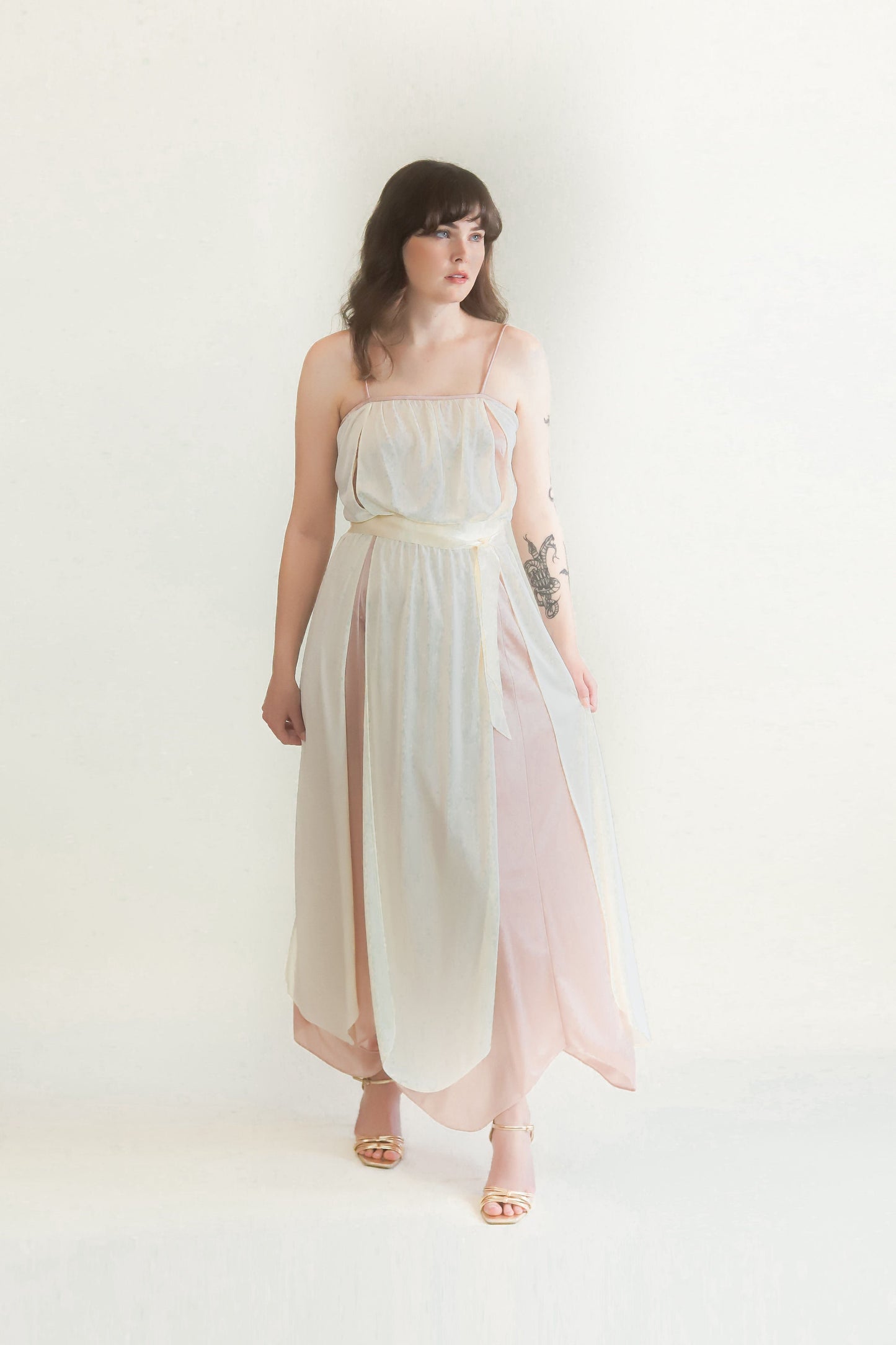 Joseph Magnin 70's Rose & White Dress - The Kit Vintage