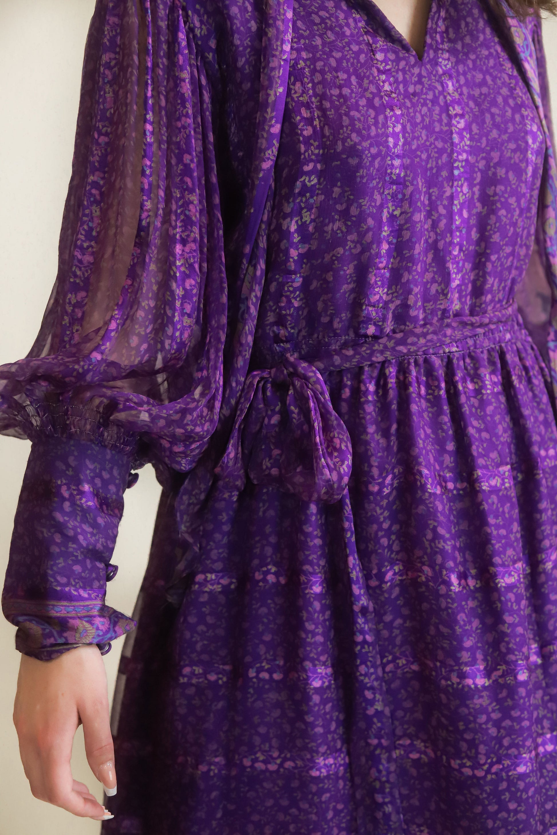 Judith Ann Silk Belted Dress - The Kit Vintage