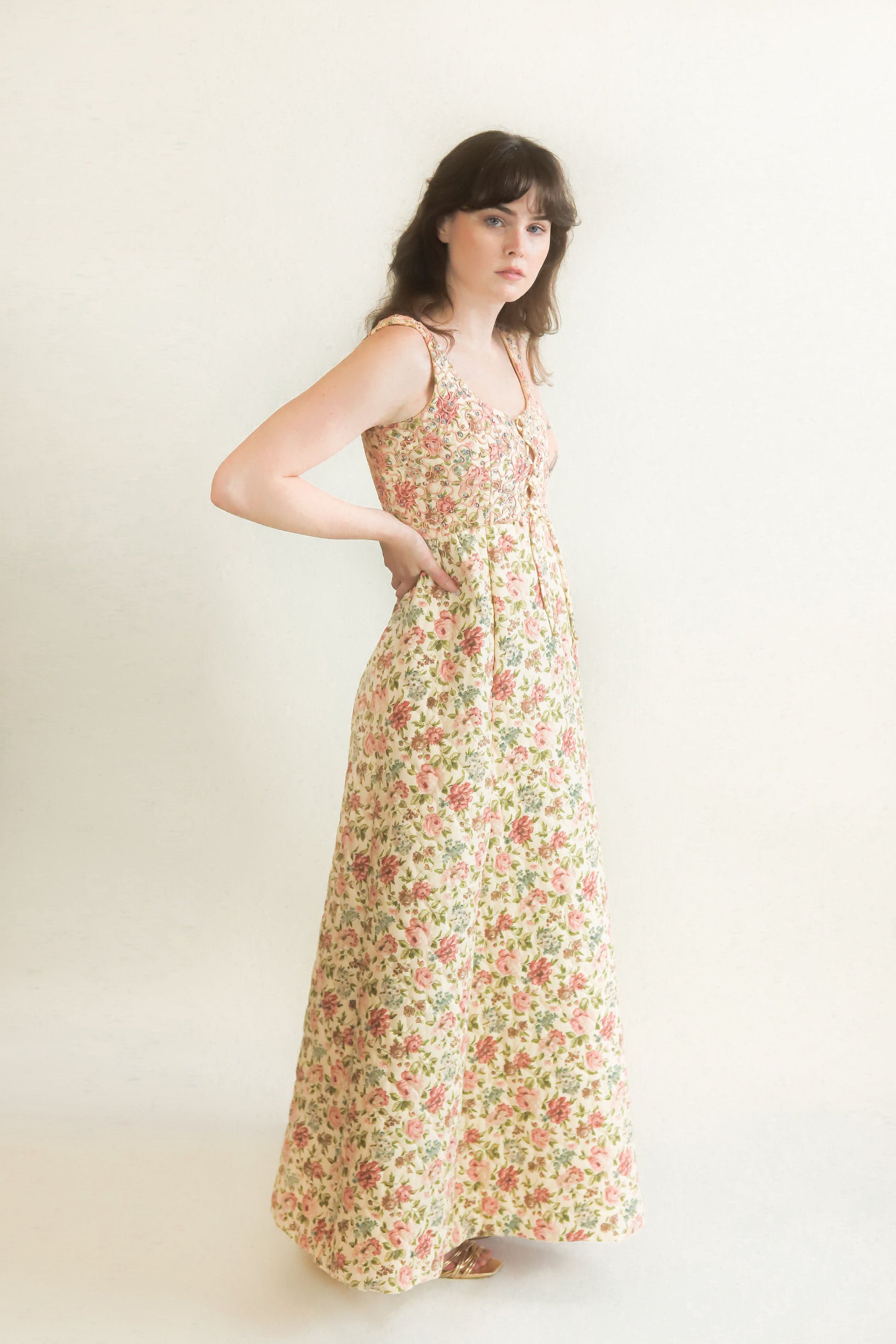 The Engle Shop Floral Quilted Dress - The Kit Vintage