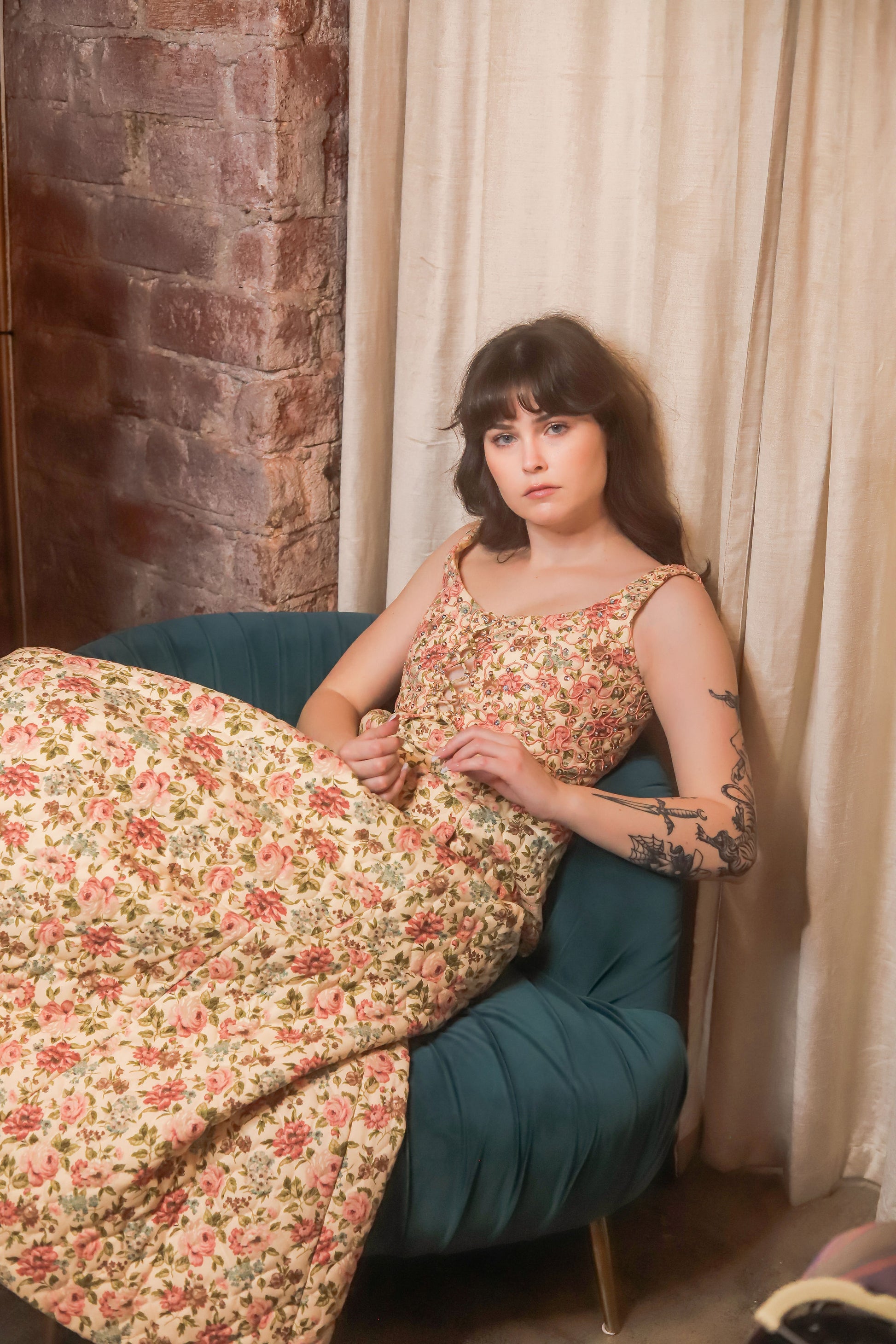 The Engle Shop Floral Quilted Dress - The Kit Vintage
