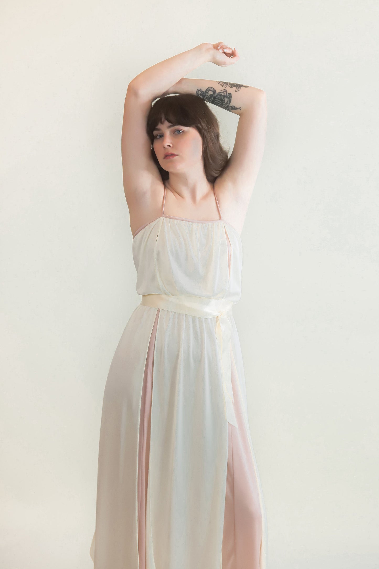 Joseph Magnin 70's Rose & White Dress - The Kit Vintage