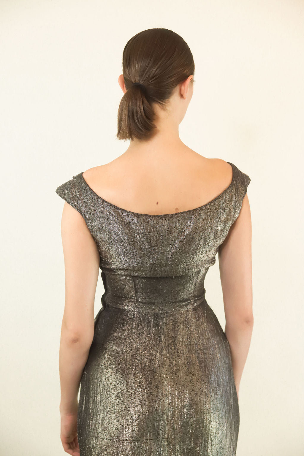 Jane Engel NY Silver Lame Dress 1940's