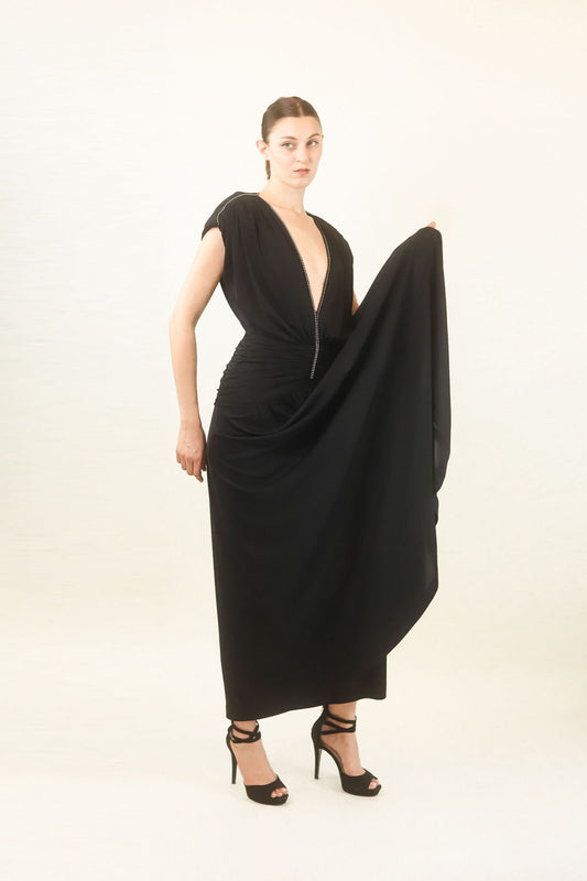 Loris Azzaro 70's Jersey Crystal Gown - The Kit Vintage