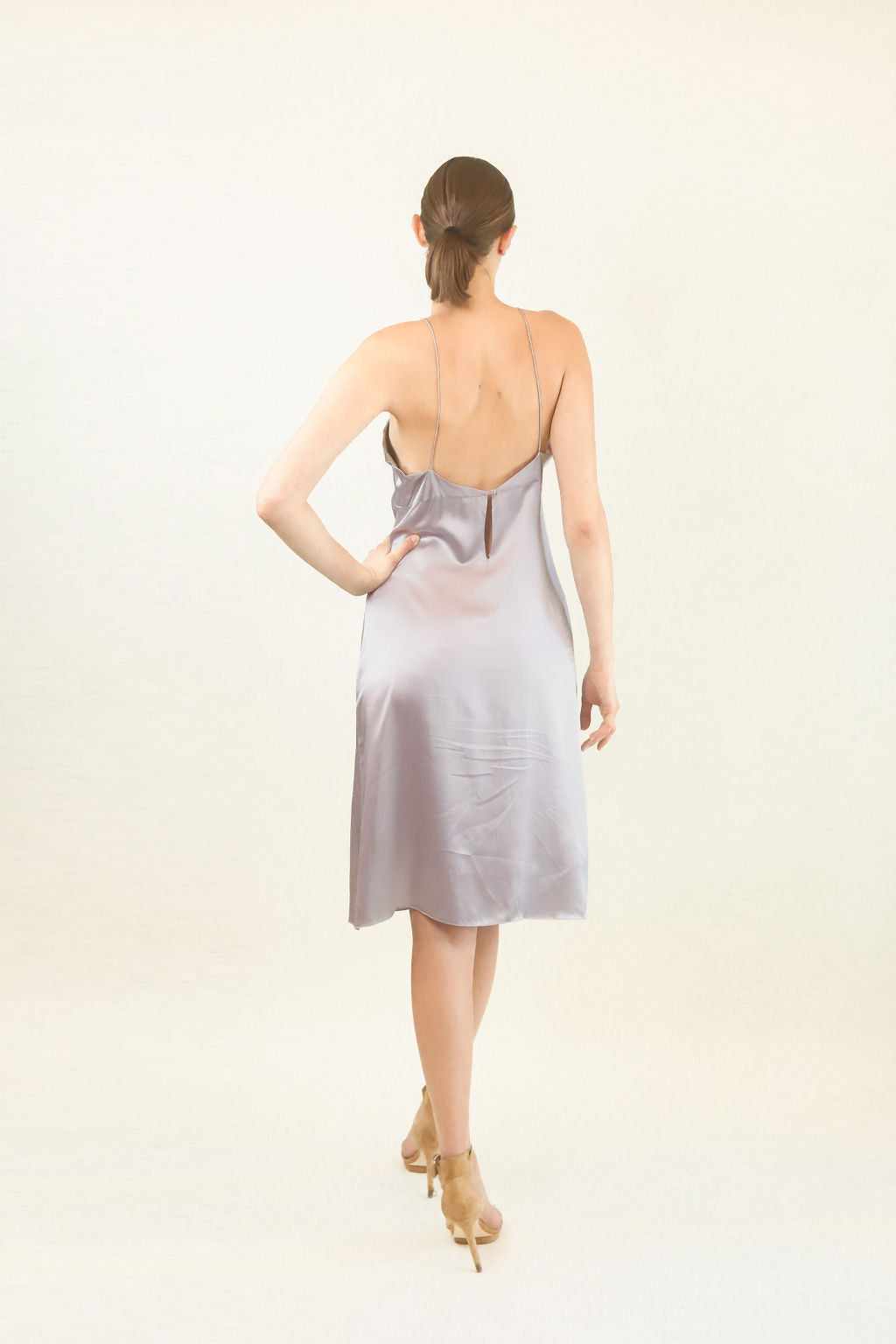 Collette Dinnigan Silver Slip Dress