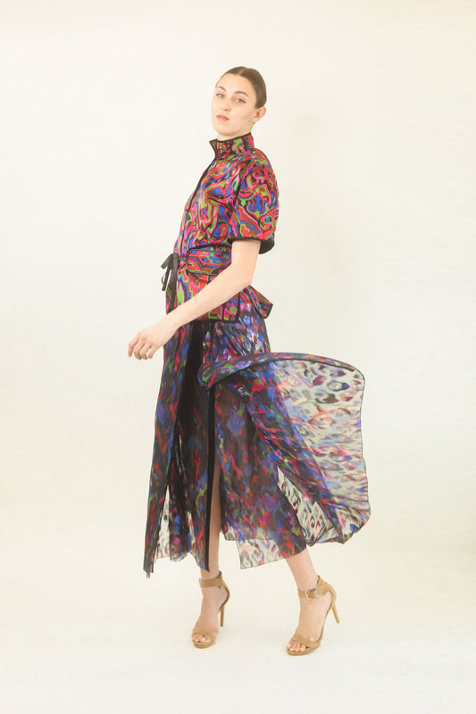 Galanos Brocade Metallic Skirt Set W/ Belt - The Kit Vintage