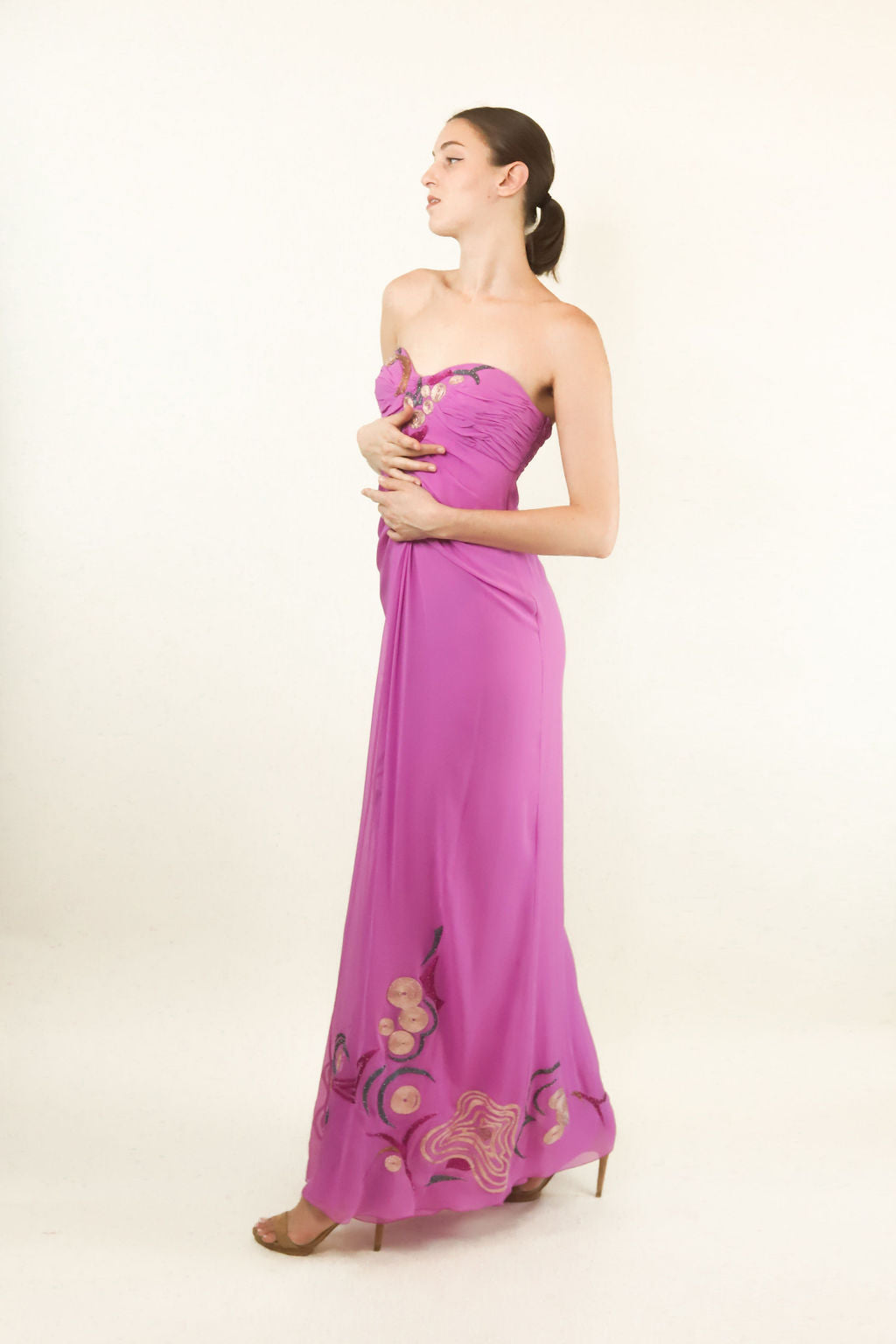 Emanuel Ungaro Silk Chiffon Strapless Dress - The Kit Vintage