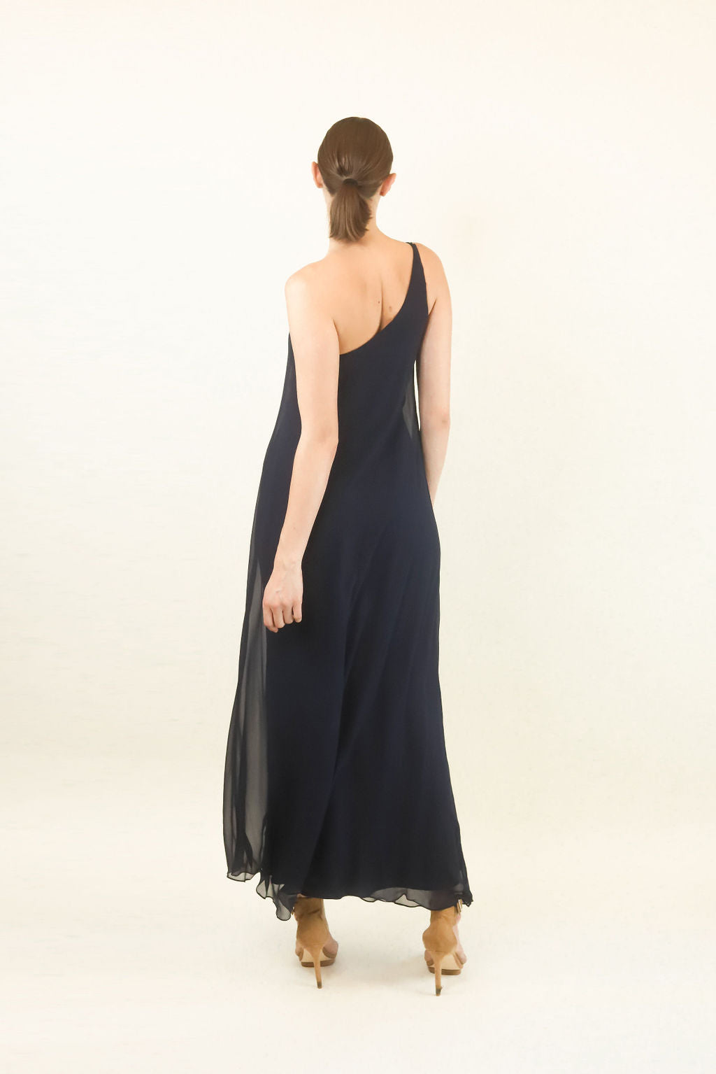 Halston Chiffon One Shoulder Gown - The Kit Vintage