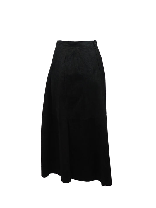 Krizia Black Leather Pencil Skirt