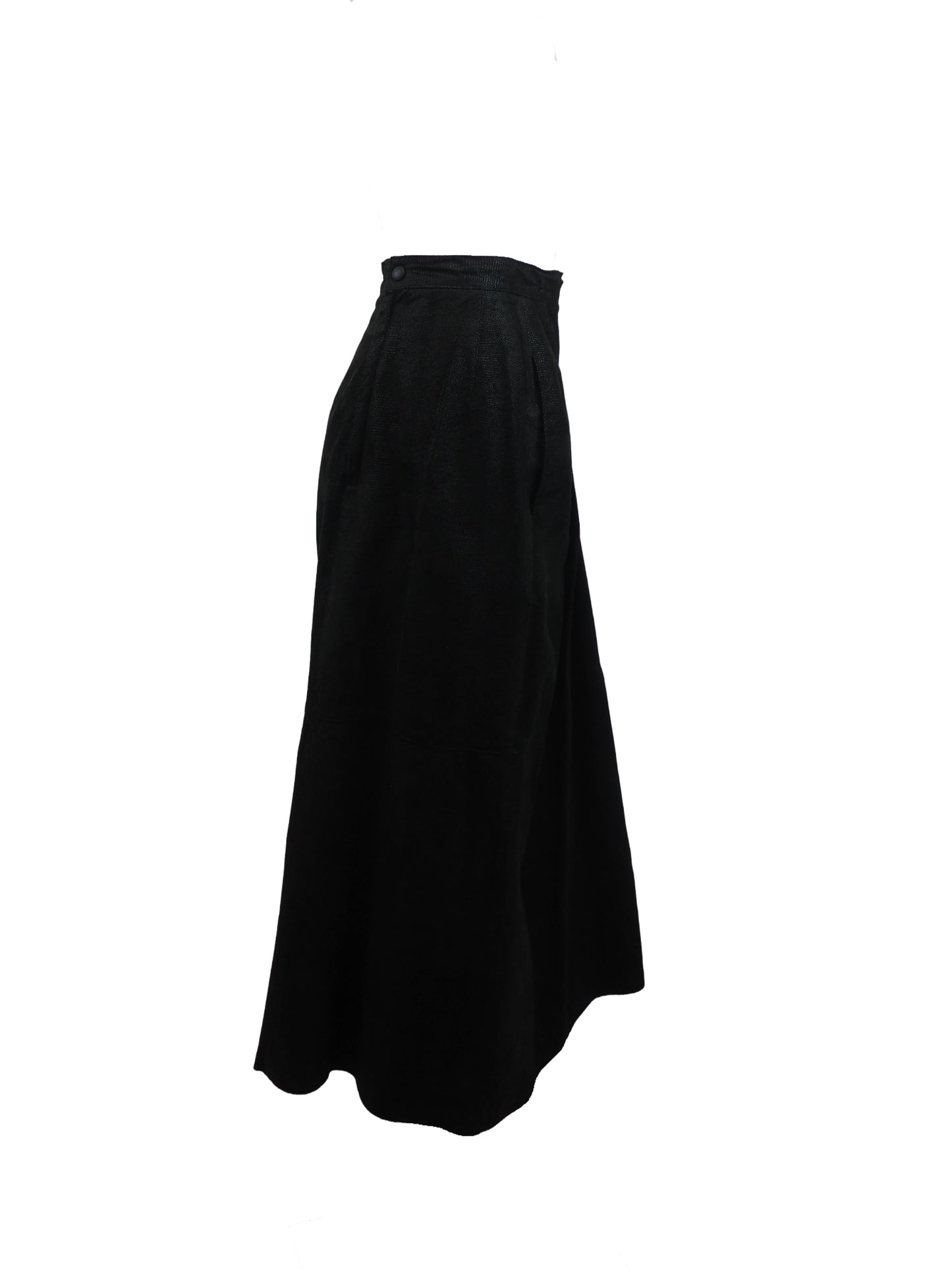 Krizia Black Leather Pencil Skirt