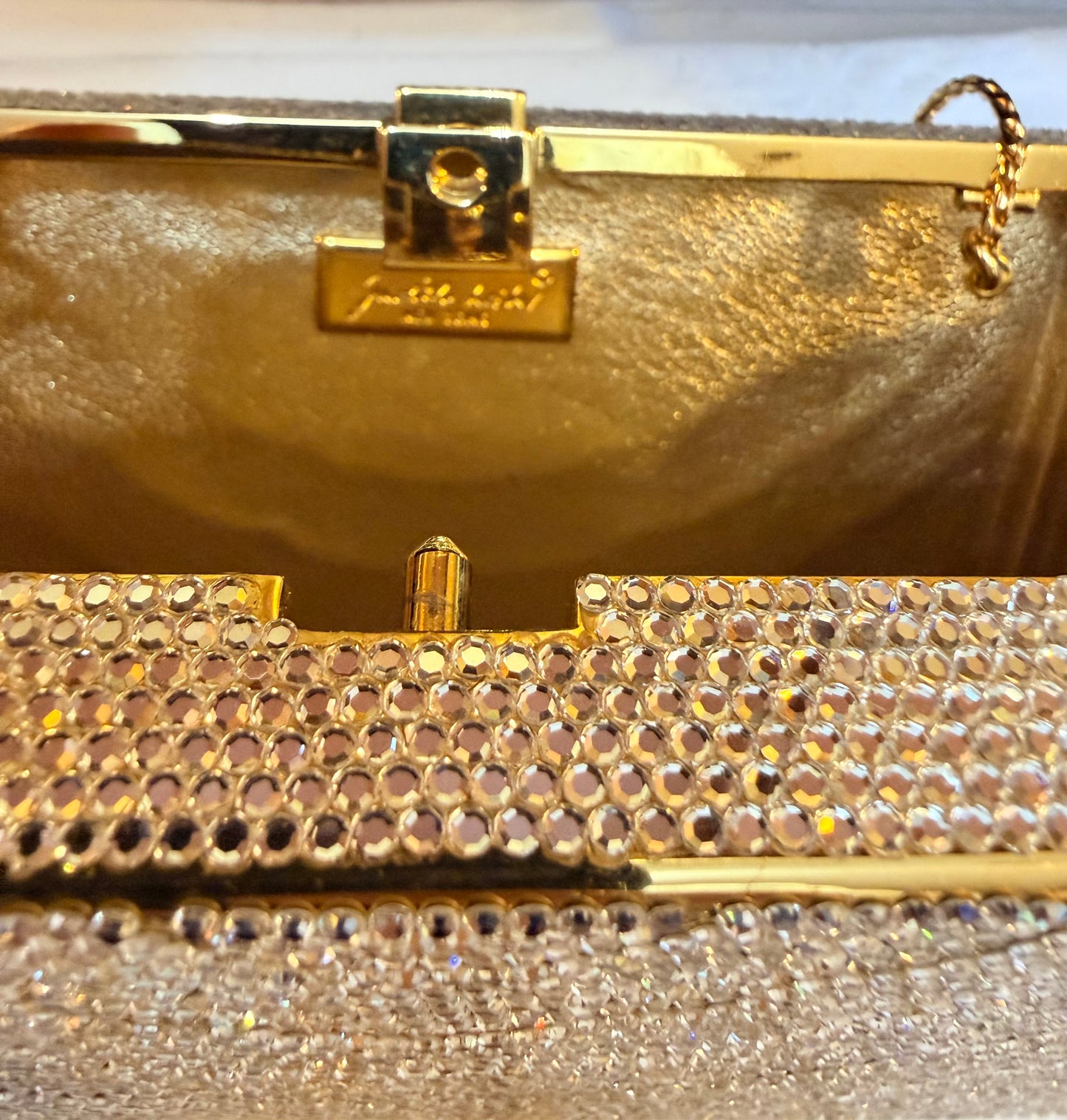 Judith Leiber Gold/Rhinestone Clutch