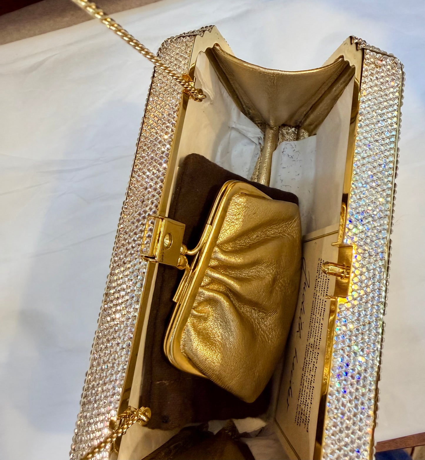 Judith Leiber Gold/Rhinestone Clutch