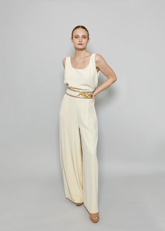 Bob Mackie Cream Jumpsuit - The Kit Vintage