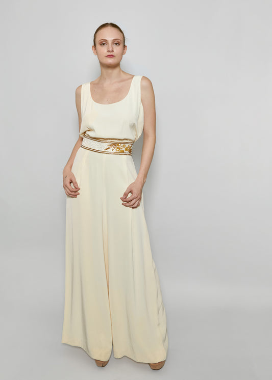 Bob Mackie Cream Jumpsuit - The Kit Vintage