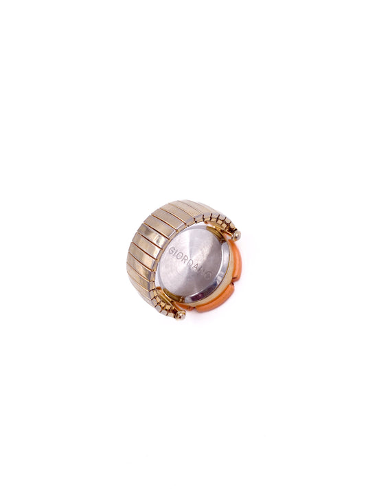 Vintage Giordano Peach and Gold Colored Watch ring