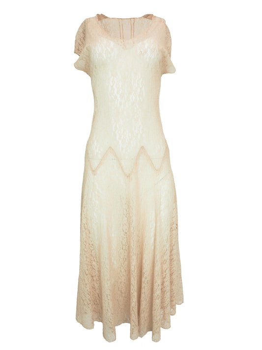 1920's Drop Waist Lace Dress
