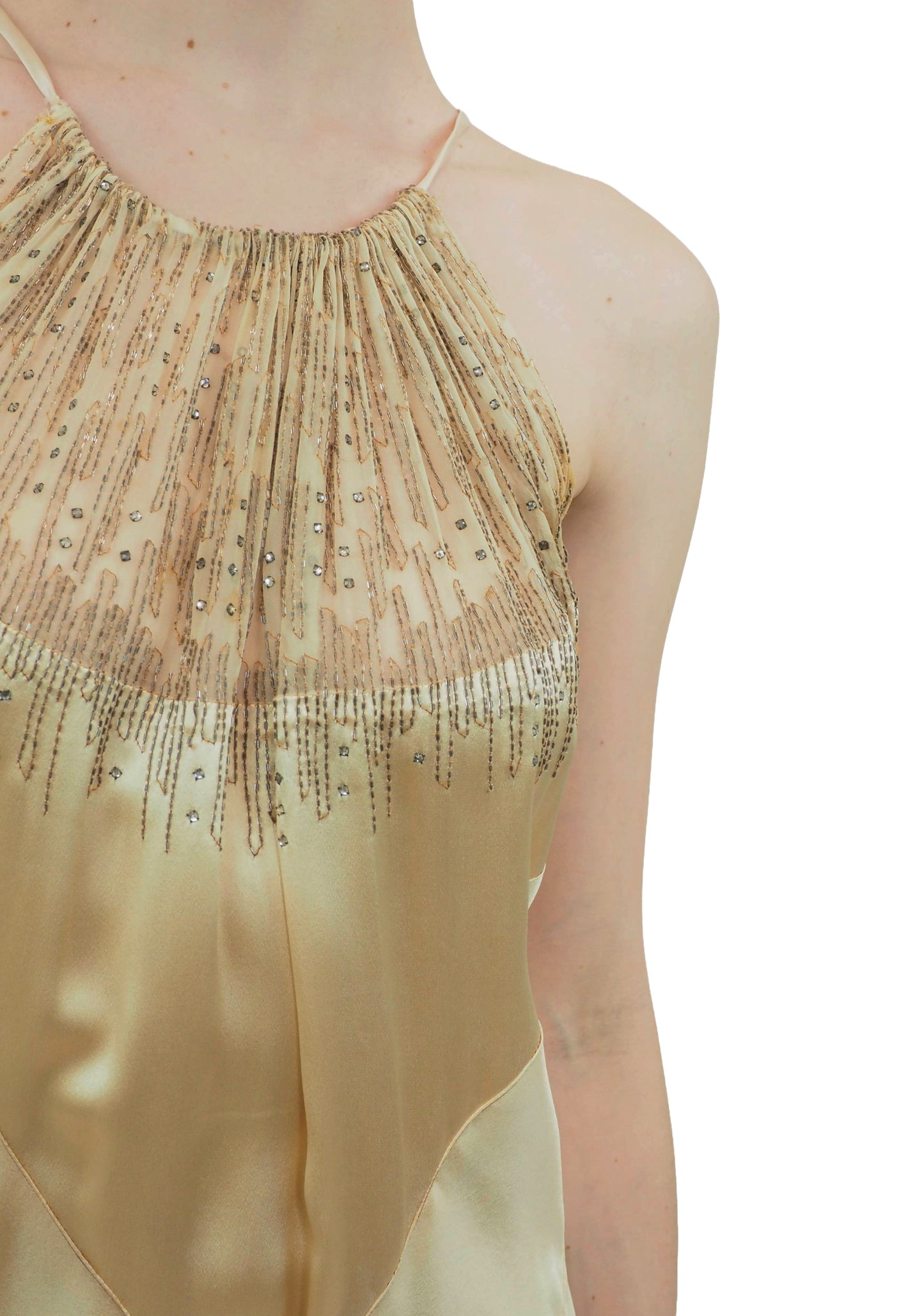 1940's Silk Rhinestone Dress