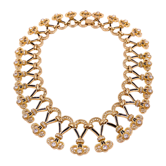 Christian Dior Black Enamel Necklace - The Kit Vintage