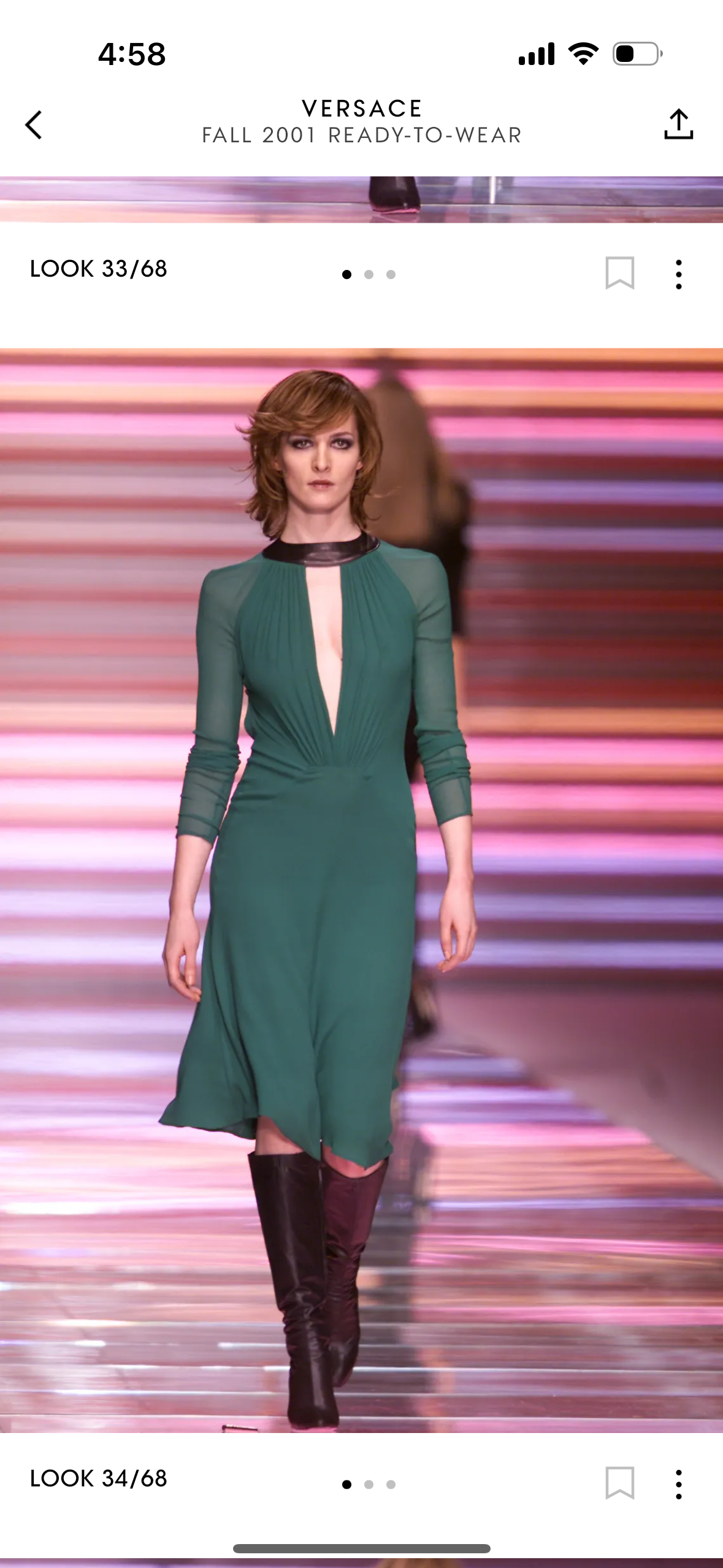 Versace Emerald Green Fall 2001 Open Back Gown - The Kit Vintage