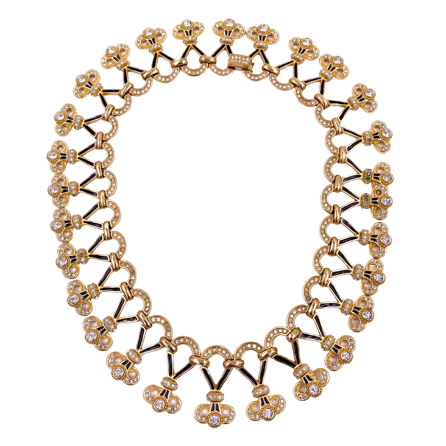 Christian Dior Black Enamel Necklace