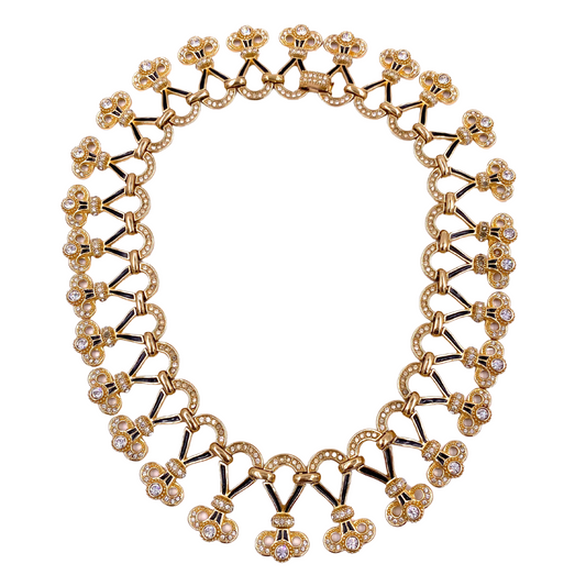 Christian Dior Black Enamel Necklace - The Kit Vintage