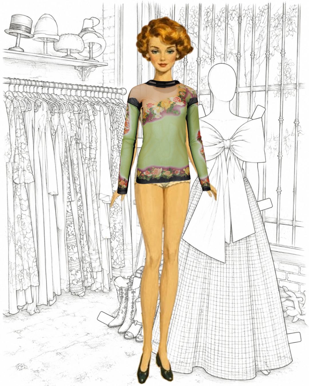 Jean Paul Gaultier Floral Mesh S/S 1999 Top