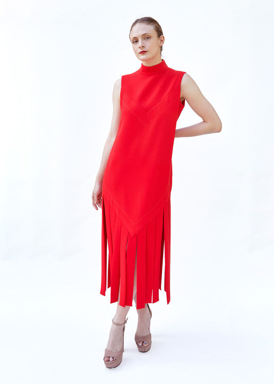 Vintage Red Pierre Cardin 1960s Car Wash Dress