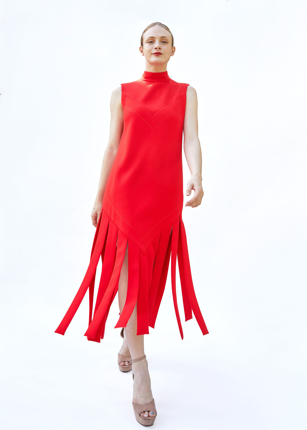 Vintage Red Pierre Cardin 1960s Car Wash Dress