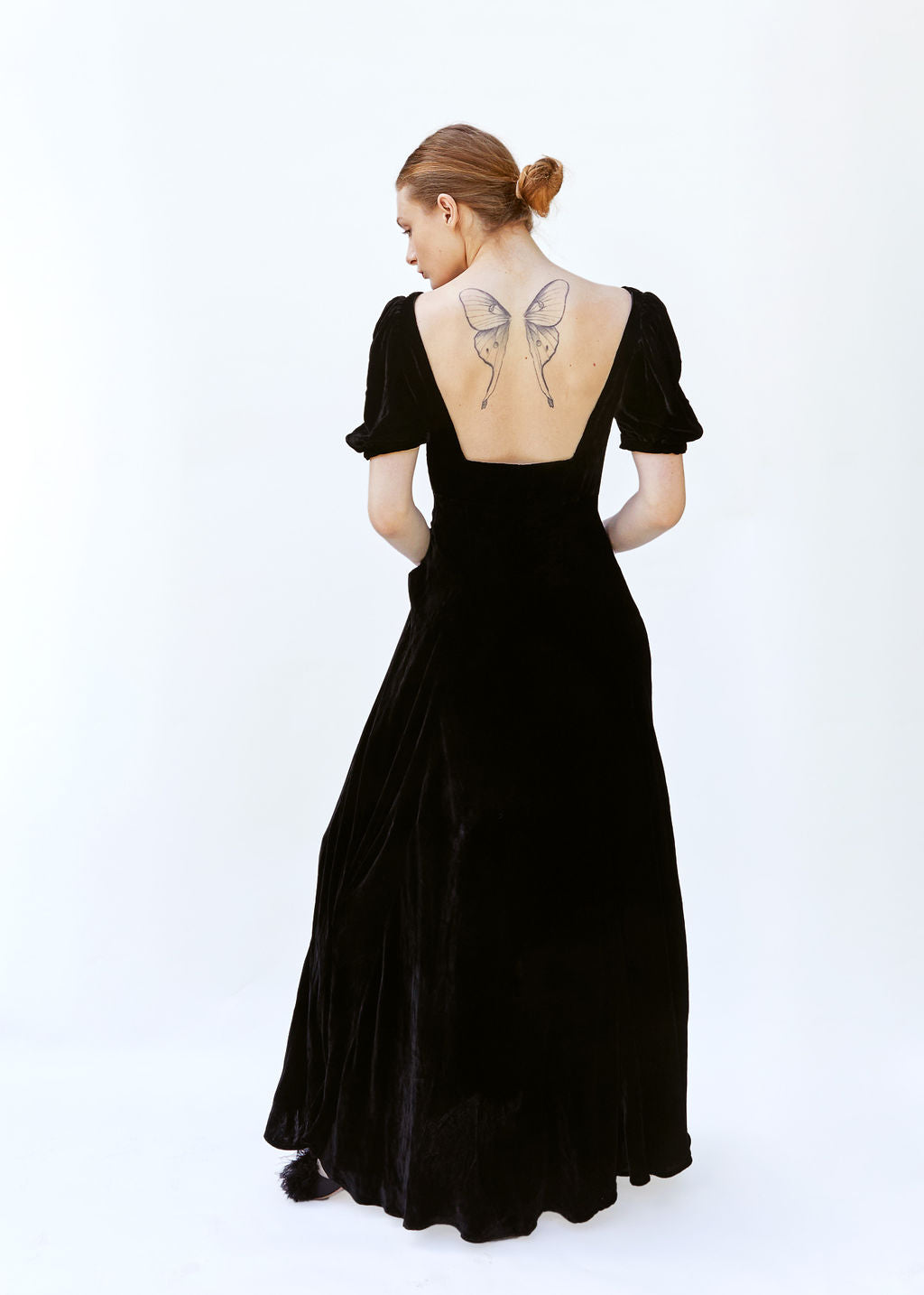 1930's Vintage Black Velvet Gown