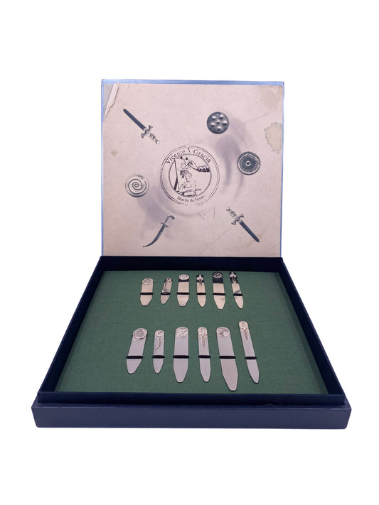 Vintage Vicente Gracia Diseño de Joyas Silver Collar Stays Gift Set