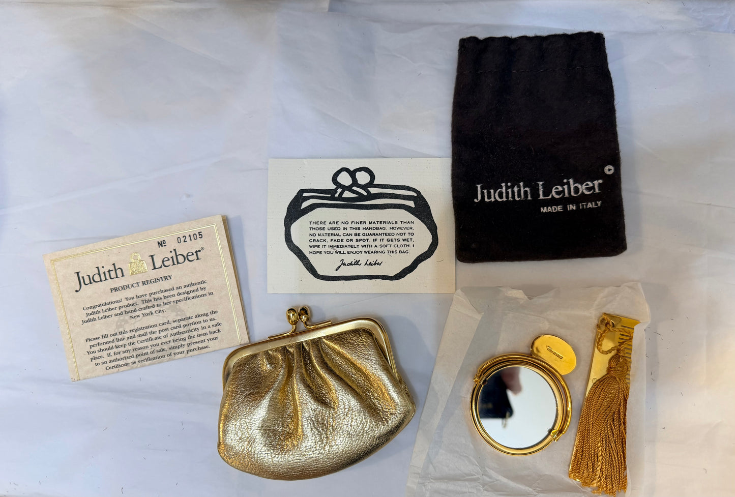 Judith Leiber Gold/Rhinestone Clutch