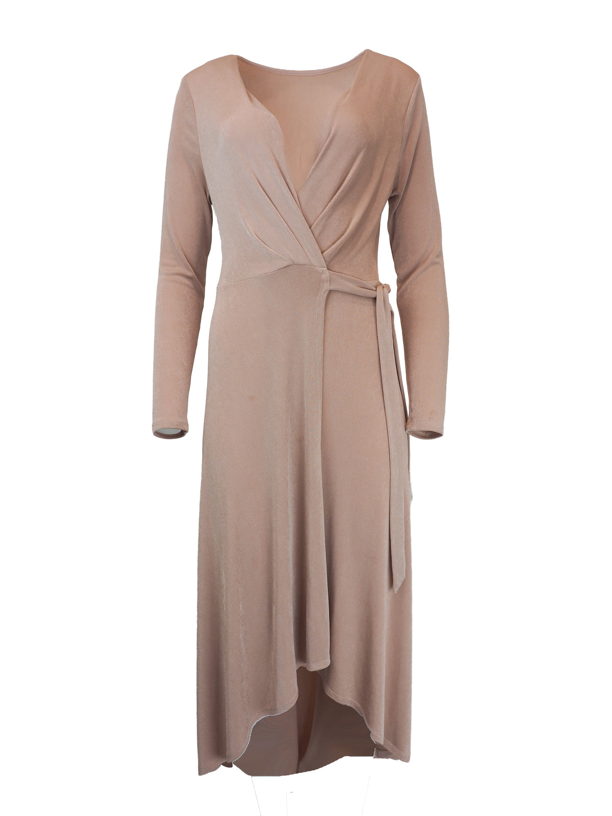 1970's Rose Color Jersey Wrap Dress