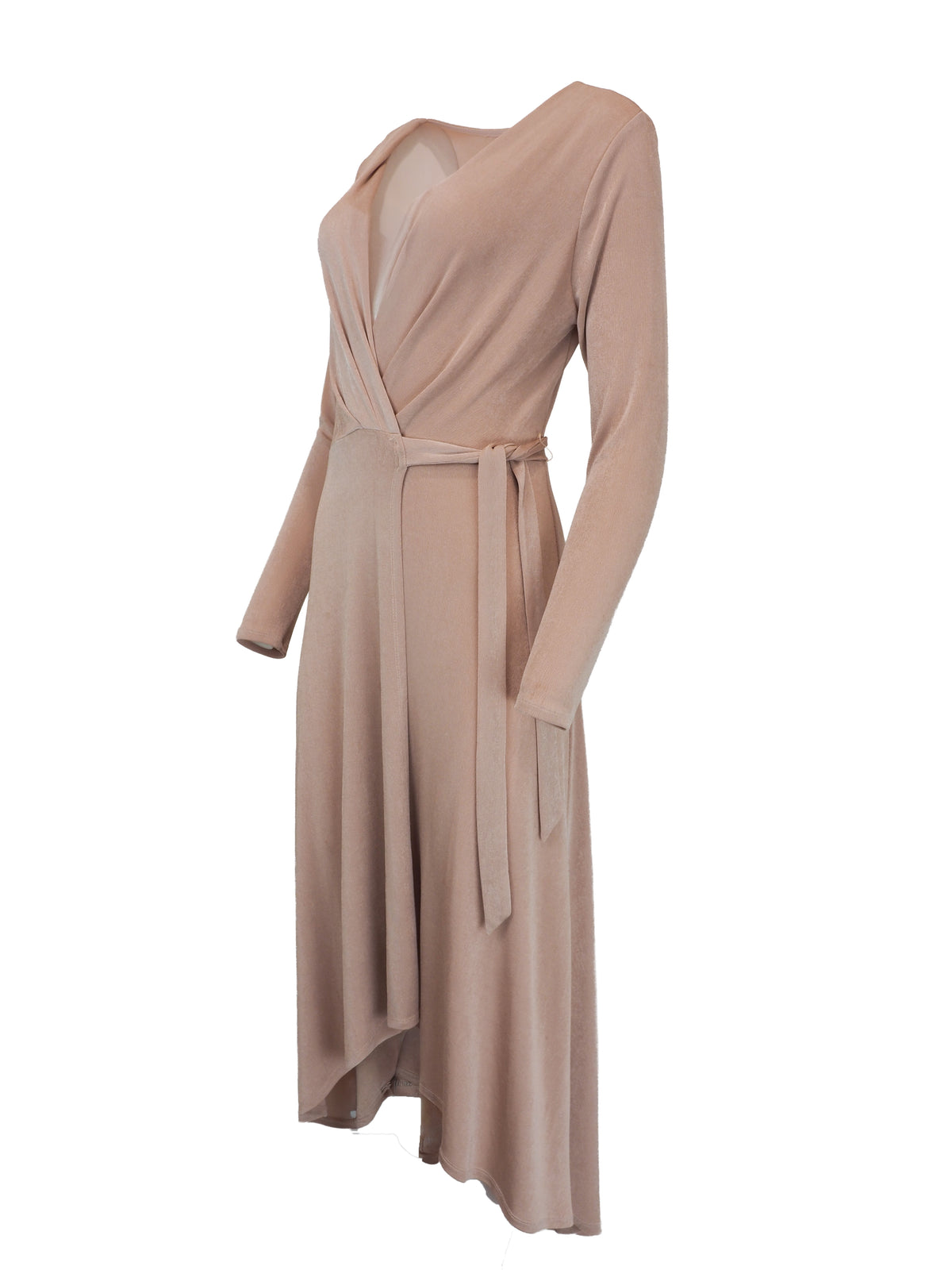 1970's Rose Color Jersey Wrap Dress