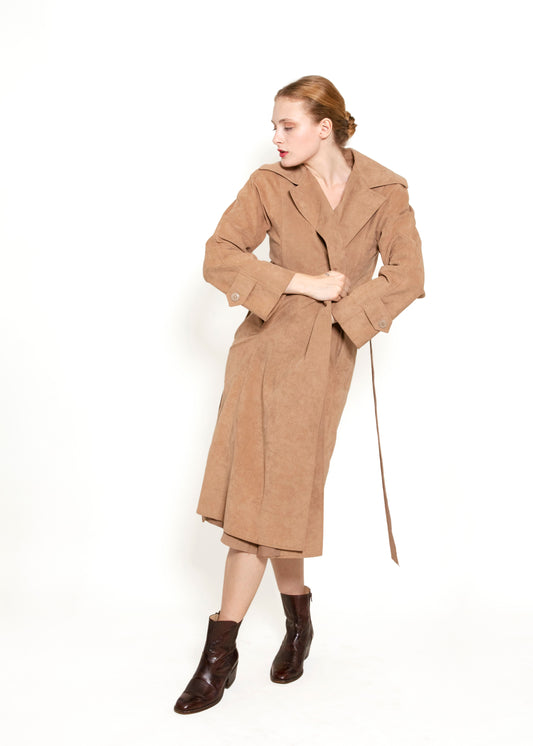 Ultrasuede Skirt & Trench Set