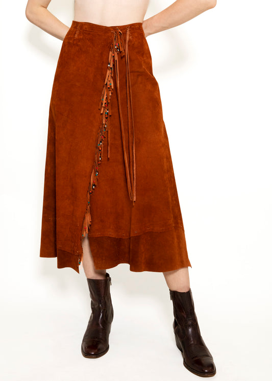 Pia Rucci Leather Fringe skirt