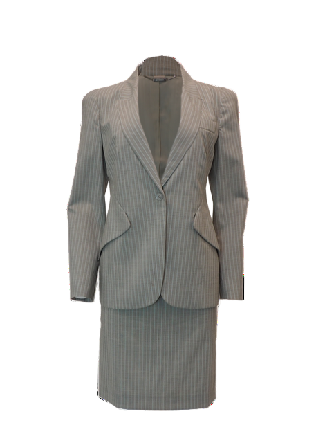 Alexander McQueen Pinstriped Suit, Vintage Pre-Fall 2010, luxury vintage suit set