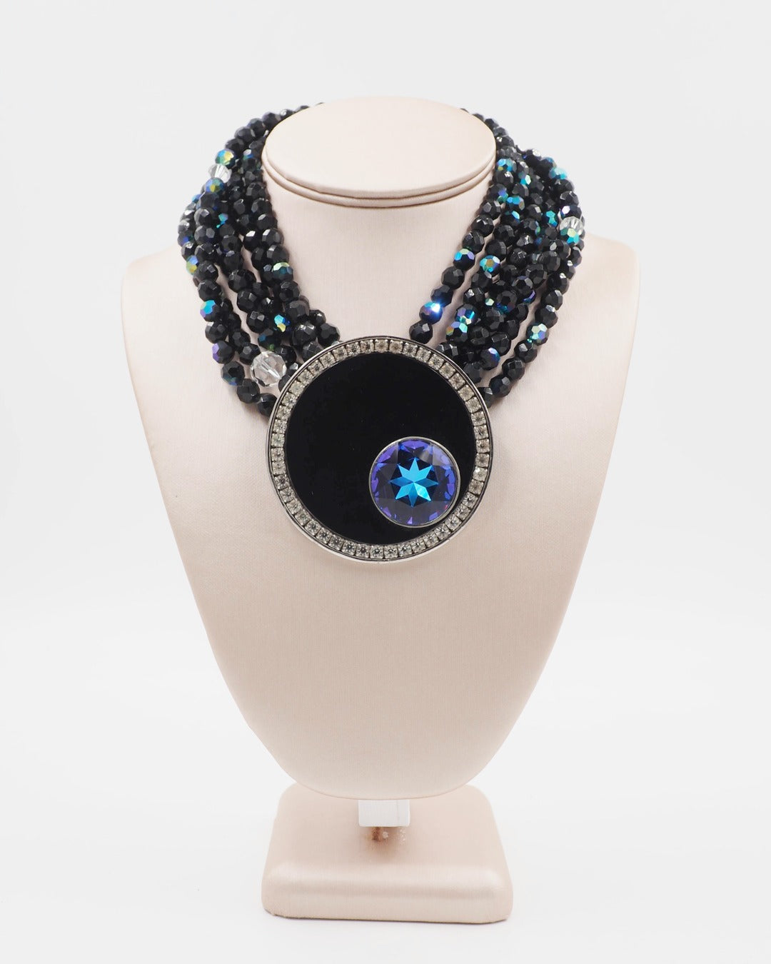 Black Beaded Choker Necklace