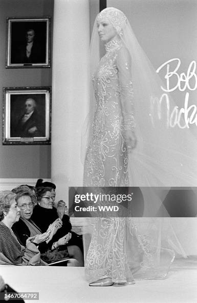 Bob Mackie Spring 1998 White Beaded Mesh Gown Bob Mackie Spring 1998 White Beaded Mesh Gown