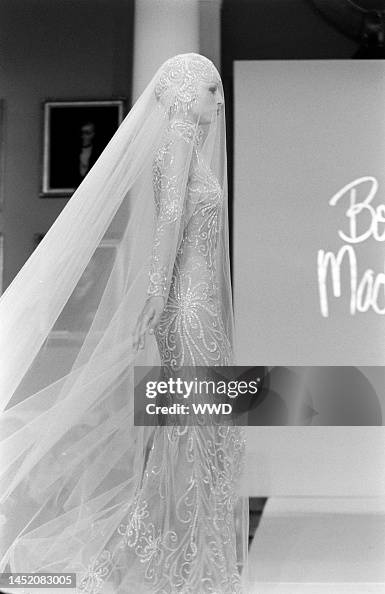 Bob Mackie Spring 1998 White Beaded Mesh Gown