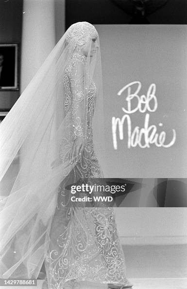 Bob Mackie Spring 1998 White Beaded Mesh Gown