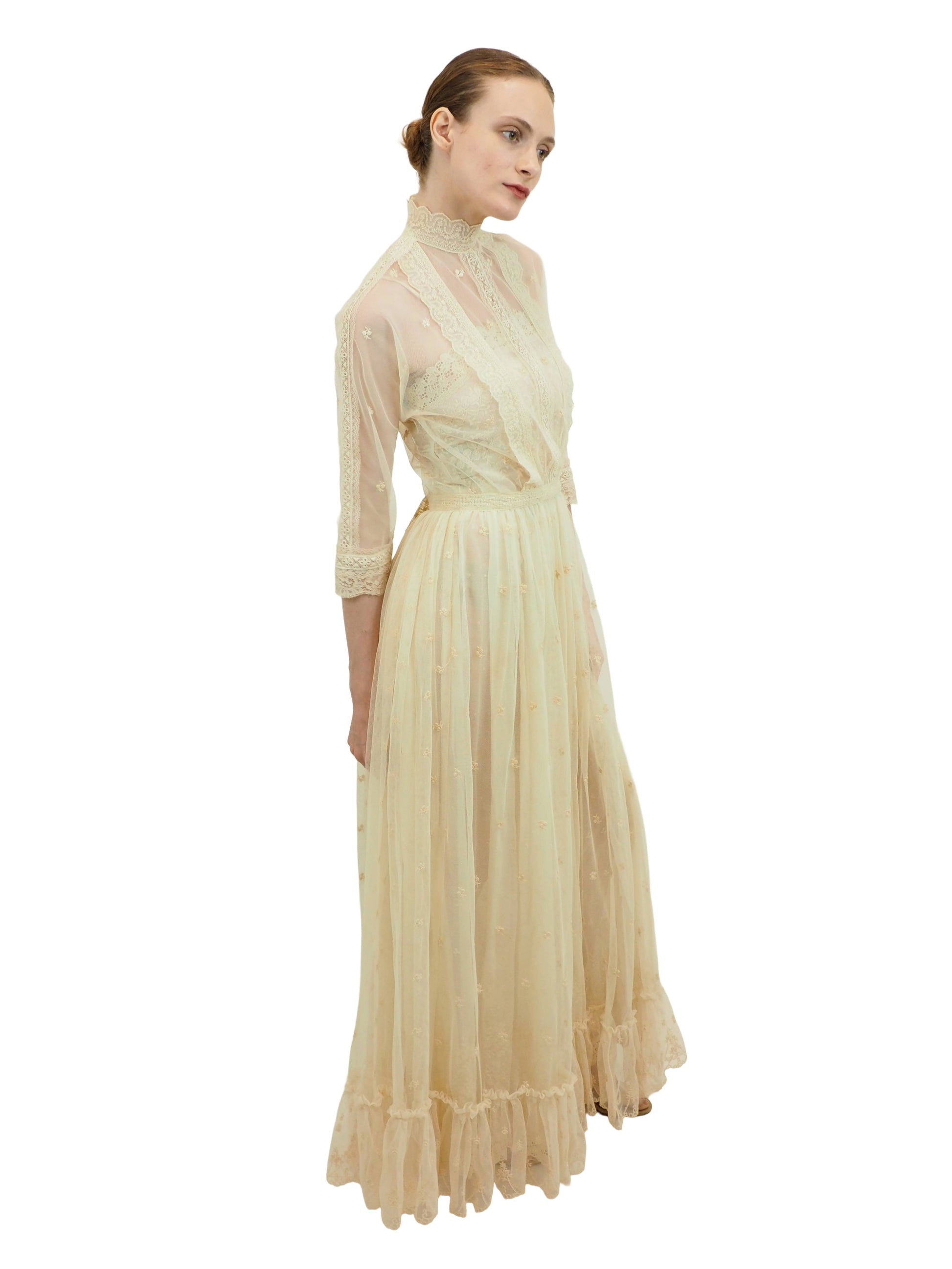 Bohemian 1970's Ivory Gown