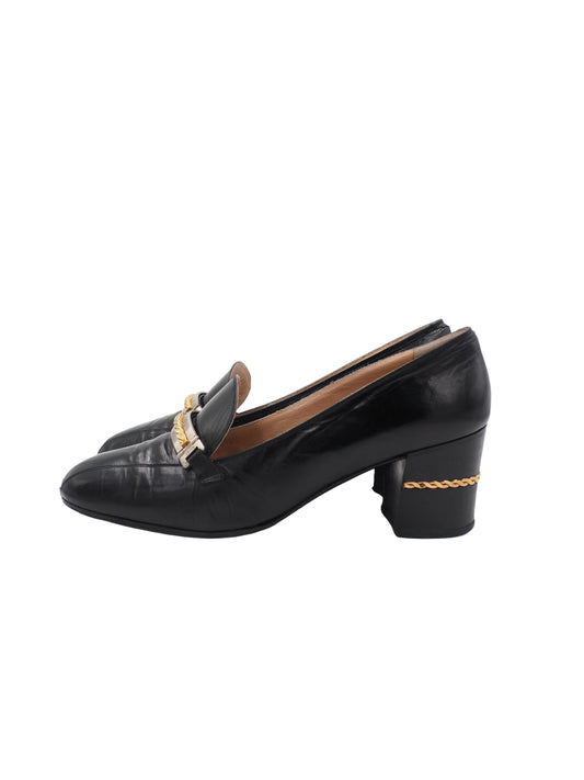 Celine Black Leather Loafers