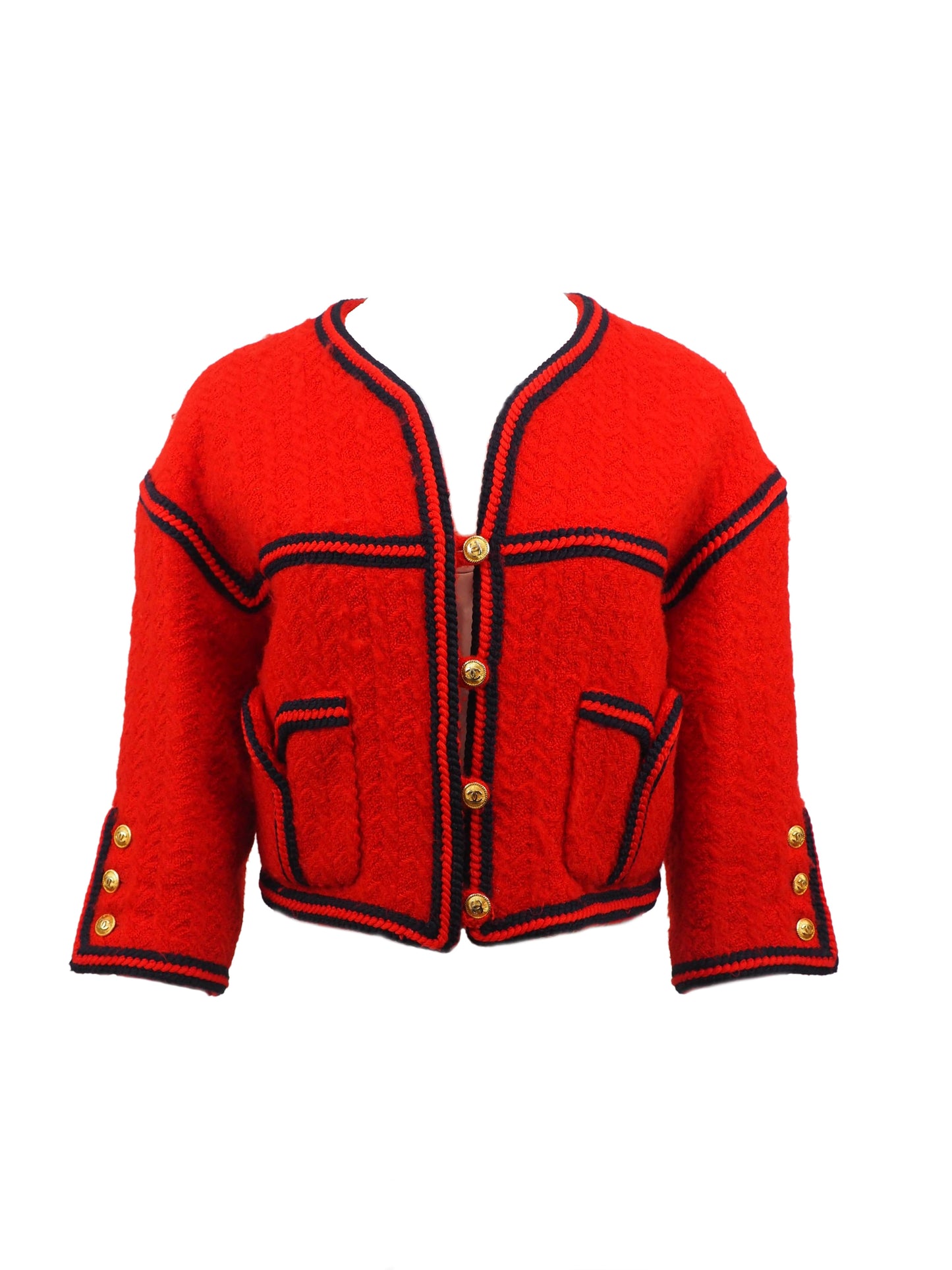 Chanel Red Tweed Coat
