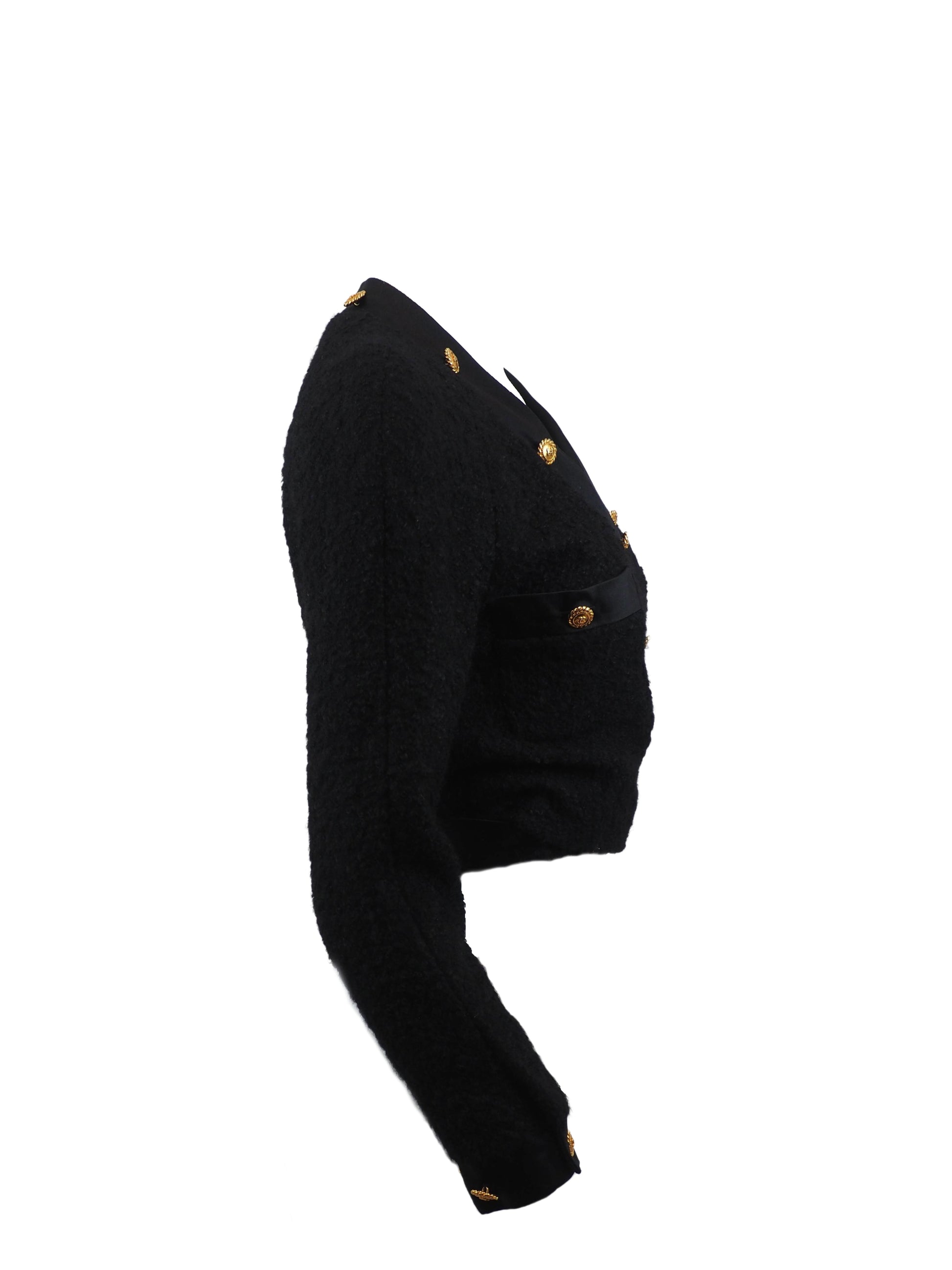 Chanel Tweed Coat With Gold Belt