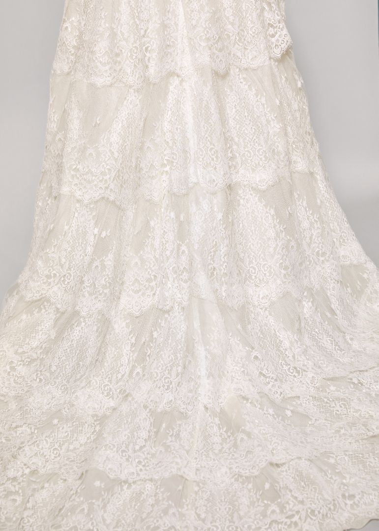 Blumarine Sposa White Lace Ruffled Gown