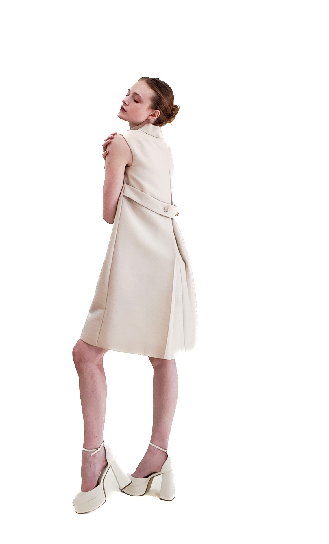 1960's Silk Ivory A- Line Shift Cocktail Dress