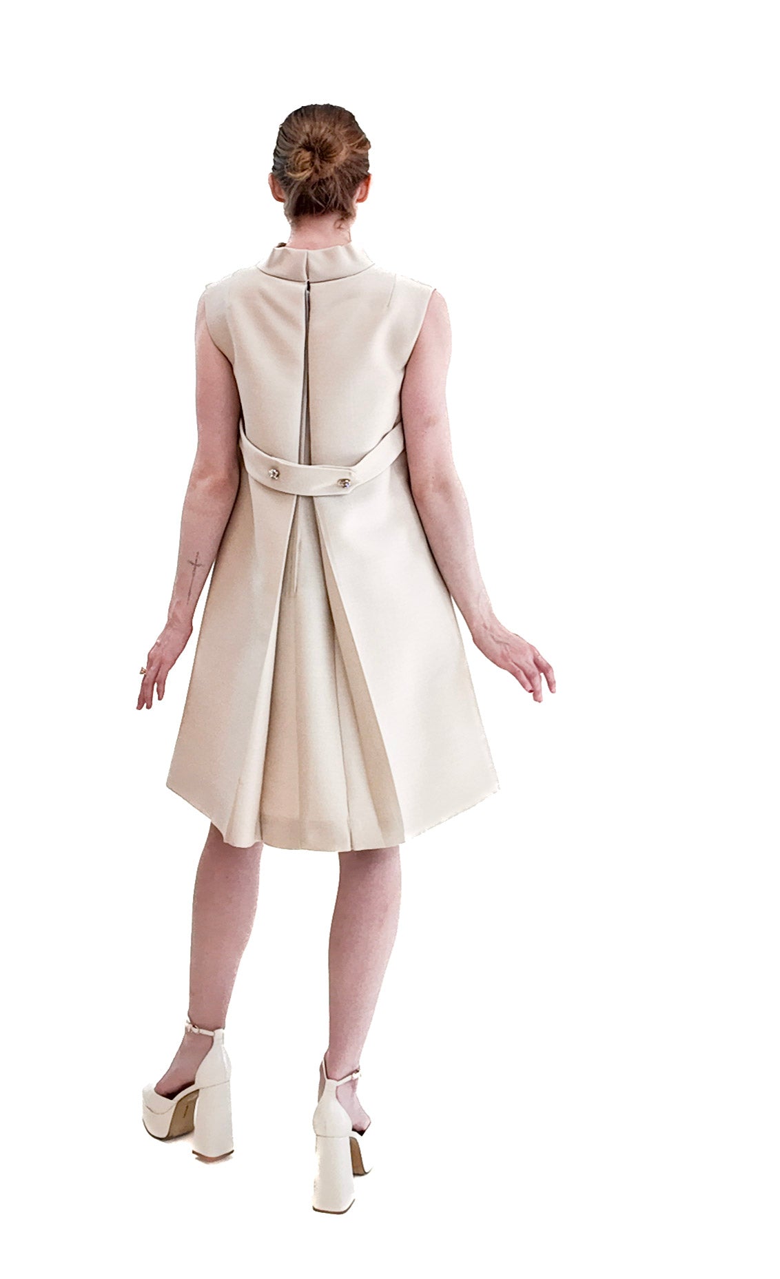 1960's Silk Ivory A- Line Shift Cocktail Dress The Kit Vintage 1960's Silk Ivory A- Line Shift Cocktail Dress The Kit Vintage