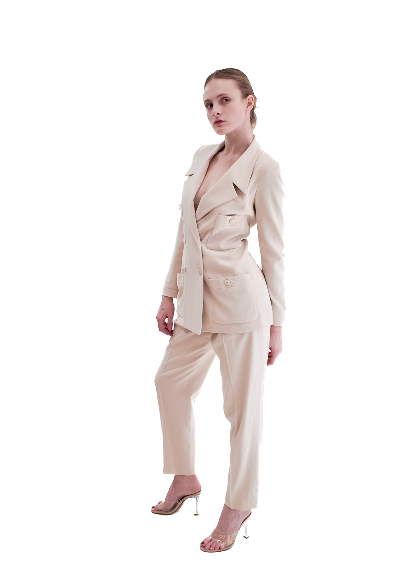 Vintage Chanel 1997 Cruise Cream Pants Suit