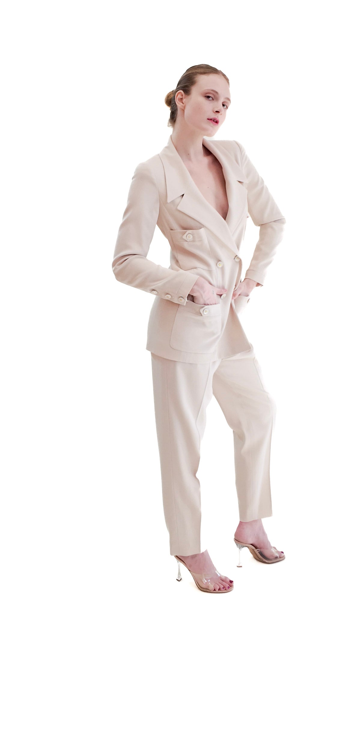 Vintage Chanel 1997 Cruise Cream Pants Suit